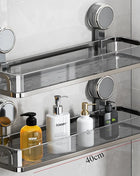 Portaoggetti da bagno a ventosa, WC senza perforazione, portaoggetti rimovibile a parete, lavabo, appendiabiti da parete