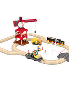 Set di binari ferroviari in legno Treno elettrico Modello magnetico per auto Slot pressofuso Adatto a tutte le marche Biro Pista in legno Assemblare Toy Boy Gift - riparo82