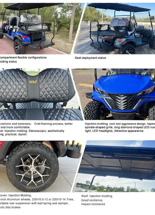 Electric Golf Carts CE Certificate Street Legal Vehicles Adult 60V 72V Lead-Acid Battery And Lithium Battery Optional Powered - Riparo82