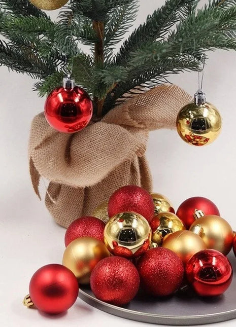 24 pezzi 4 cm albero di Natale palline di Natale decorazioni palline ornamento di nozze per feste - riparo82