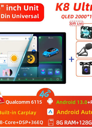 11.5 inch Car Radio GPS Androidauto Carplay For Tesla style For Nissan Hyundai KIA Toyota Honda Multimedia Player For 9/10 inch - Riparo82