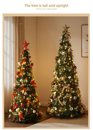 Albero di Natale incandescente Decorazione per albero di Natale artificiale pieghevole Ornamento natalizio floccato per esposizione spaziosa del festival del centro commerciale