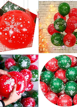 30 pezzi di palloncini natalizi in lattice da 10 pollici palloncini coriandoli rossi verdi dorati per la decorazione della festa di Natale Capodanno 2026 - riparo82