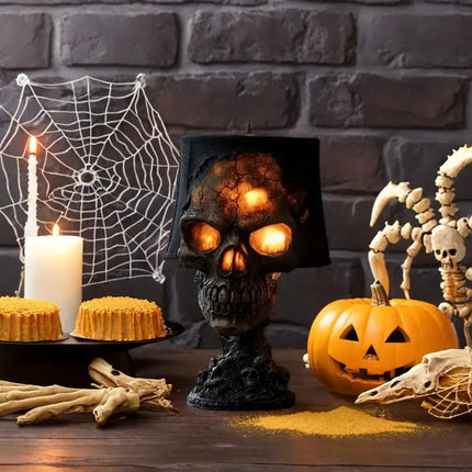 Desk Lamp Halloween Skull Lamp Skull Desk Lamp with Spooky Led Light for Halloween Party Mantel Decoration Unique Room Accent