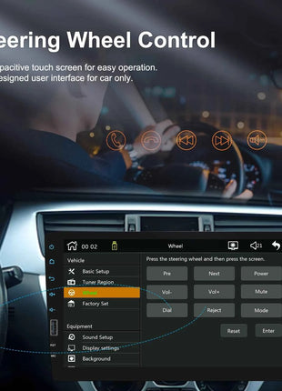 Hikity 9'' Car Stereo Radio 1 Din Carplay Android auto autoradio with Bluetooth FM Radio Receiver Support Mirror Link USB