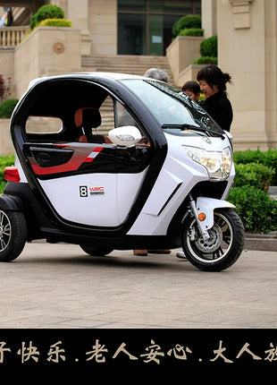 Pick up and drop off children Electric tricycle does not turn over Fully enclosed scooter with a battery life of 190 kilometers - Riparo82
