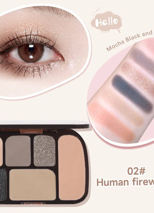 6-Color Earth Tone Eyeshadow Palette With Shimmer& Matte Finishes, Waterproof , Sweat-Resistant, Long-Wearing , Smudge-Proof - Riparo82