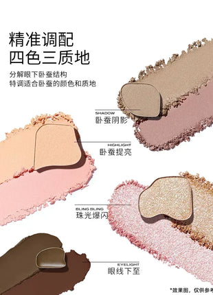 Little Ondine 4Color Eyeshadow Palette Blush Eyeliner Eyeshadow Highlight Contour Palette Eyes Makeup Beauty - Riparo82