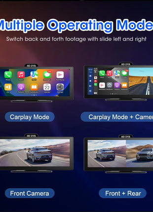 10/11.26 Inch 4K DVR Wireless CarPlay & Android Auto Dash Cam Bluetooth Audio GPS Navigation Dashboard Dual Lens Video Recorder - Riparo82