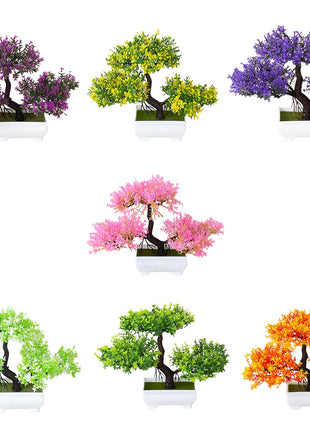 Artificial Plants Decoration Potted Bonsai Small Tree Pot Fake Plant Potted zen garden Ornaments Table Home Room Decoration
