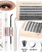 10D/20D/30D Fake Eyelashes Extensions Kit Lash Bond and Seal False Eyelashes Makeup Set DIY Long Lashes Clusters Make up Tool - Riparo82
