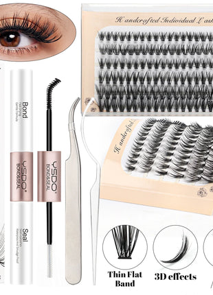 10D/20D/30D Fake Eyelashes Extensions Kit Lash Bond and Seal False Eyelashes Makeup Set DIY Long Lashes Clusters Make up Tool - Riparo82