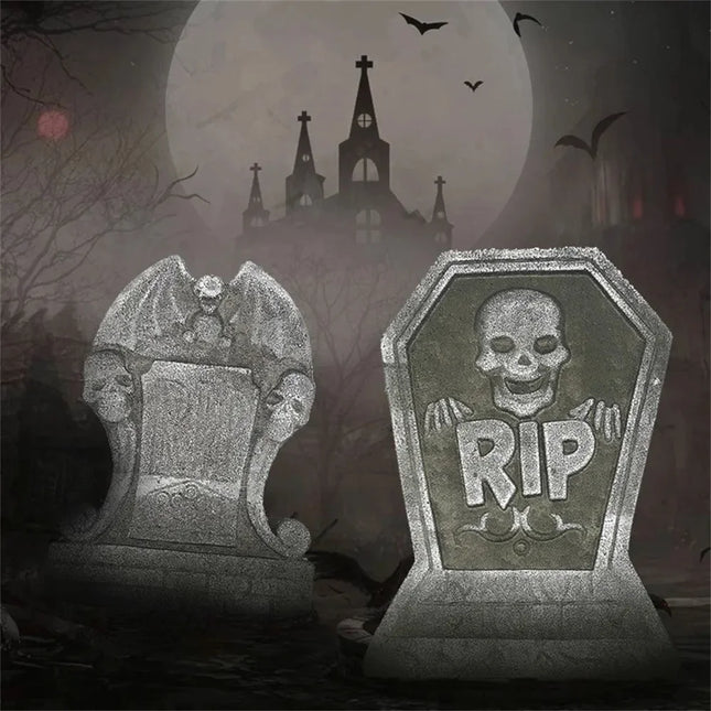 1pcs Halloween Foam Tombstones Outdoor Home Decoration Outdoor Bats Skeleton Gravestone Graveyard Horror Atmosphere Party Props