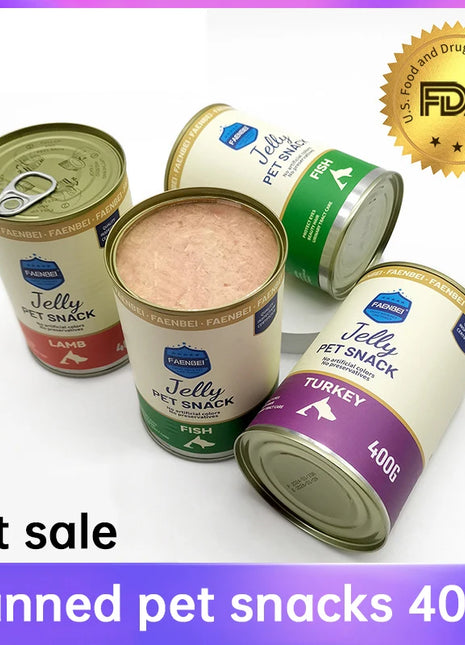 Cani in scatola Gatti in scatola Snack per animali domestici in scatola 400 g di pollo tagliuzzato congelato Può carne alta Contiene gatti e cani Generale - riparo82