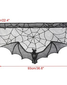 Halloween Decoration Black Spider Web Tablecloth Lace Table Runner Fireplace Cover Halloween Party Home Decor Haunted House Prop - Riparo82