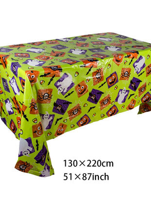 Halloween Tablecloth tablecover table decor Haunted House Pumpkin Spider Web Tablecloth 2025 Halloween Party Decoration Supplies - Riparo82