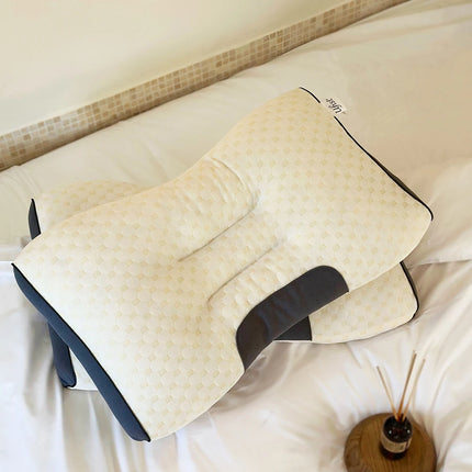 1PCS Neck Pillow Grey Help Sleep Protect The Neck Cervical Orthopedic Soybean Fiber Massage Household SPA Pillow For Sleeping.