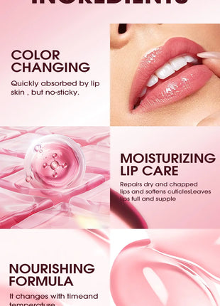 Natural Moisturizing lipstick Moisturizes and softens the water feeling, transparent and nude, easy to apply lip oil - Riparo82