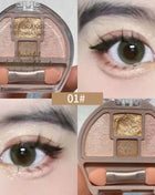 Four-color Eye Shadow Powder Palette Shimmering Glitter Natural Eyelid Silkworm Contour Shadow Natural Tone Pink Eyeliner Makeup - Riparo82
