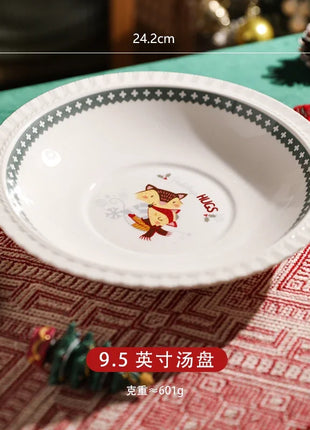 Posate natalizie Simpatico piatto Dim Sum in ceramica Piatto alimentare occidentale Regalo di Natale creativo - riparo82