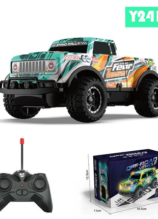 Auto telecomandata Jeep fuoristrada illuminata a LED Piccola proporzione Macchinina giocattolo per bambini non carica
