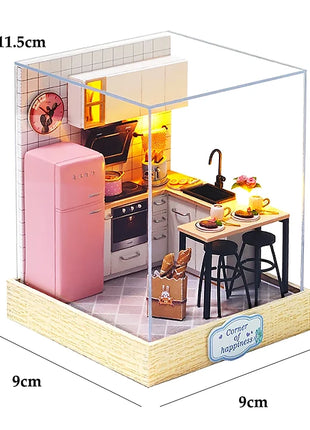 Fai da te in legno caldo Natale Lodge Casa Case delle bambole Kit modello in miniatura Casa delle bambole con mobili Luci a LED per regali di amici
