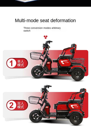 Electric Tricycle, Adult, Elderly, Leisure, Small-scale Home Transport for Children. - Riparo82