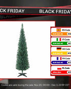 Albero di Natale stretto con rami Supporto in metallo facile da montare per interni verdi