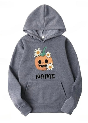 Halloween Name  Pumpkin Face Cute Ghost Family  Spooky Season Matching Funny Skull Unisex Essentials Trend Hoodie Neutral Hoody - Riparo82