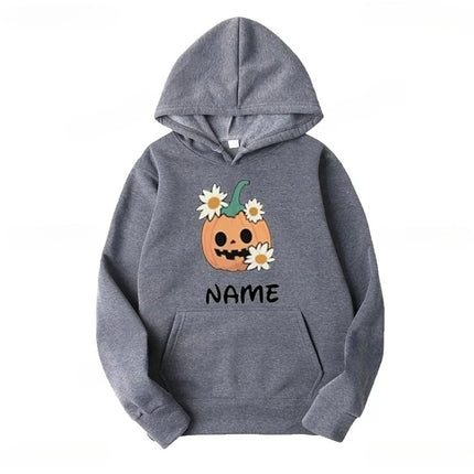 Halloween Name  Pumpkin Face Cute Ghost Family  Spooky Season Matching Funny Skull Unisex Essentials Trend Hoodie Neutral Hoody