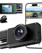 4K WiFi Dash Cam Front and Rear 2’’ Display Mini Car Camera 3 Channel Car DVR Camera with IR Night Vision Support 24H Parking - Riparo82