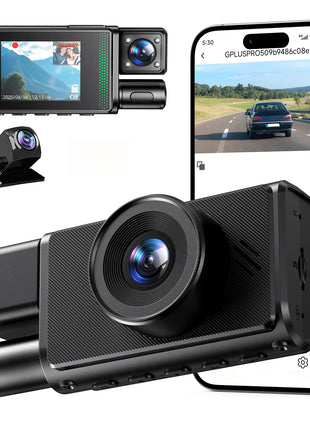 4K WiFi Dash Cam Front and Rear 2’’ Display Mini Car Camera 3 Channel Car DVR Camera with IR Night Vision Support 24H Parking - Riparo82