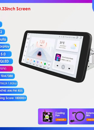 10.33inch 1 DIN Universal Android Car Radio Multimedia Video Player Rotatable Auto Touch Screen DSP Carplay Headunit WIFI 7862