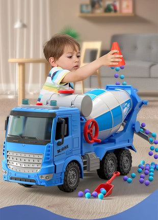 Grande simulazione ingegneria miscelatore modello di camion trasportatore di inerzia camion di cemento cemento musica leggera giocattoli per bambini regalo - riparo82