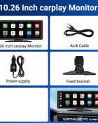 11.26 inch IPS Touch Screen Multimedia Video Player Portable 4K DVR Wireless CarPlay/Android Auto Dual Lens Driving Recorder - Riparo82