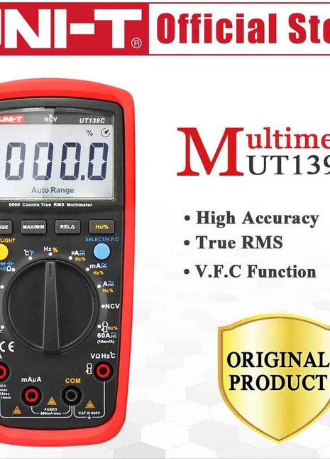 UNI-T UT139C цифровой мультиметр авто диапазон True RMS конденсатор тестер 6000 счетчик вольтметр измеритель температуры