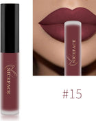 NICEFACE Nude Liquid Lipstick Ultra Matte Velvet Long Lasting Women Beauty Red Nonstick Cup Waterproof Lip Gloss Lips Cosmetics - Riparo82