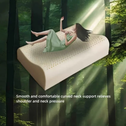 Latex Pillow Smooth Comfortable Sleeping Pillow Breathable Durable Ergonomic Support Latex Pillow for Bedroom Dorm Hotel Bedding
