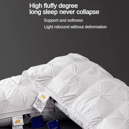 95% Goose Down Pillow White Cotton PillowCover Rectangle Bedroom Sleep 5-Star Hotel Pillow Low-Mid-high Pillows for Sleeping