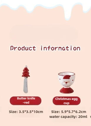 Set di piatti di Babbo Natale dipinti a mano nordici Set di stoviglie per tazze d'acqua con teiera sigillata in ceramica a rilievo rosso - riparo82