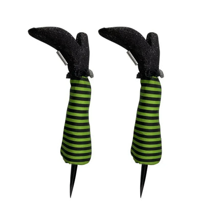 2pcs Halloween Evil Witch Legs Prosthetic Ornament Outdoor Yard Garden Patio Lawn Stake Halloween Party Decoration Props