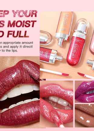 USHAS 12 colors mirror fine flash liquid lipstick pearlescent color waterproof sweatproof non-stick cup lip gloss - Riparo82