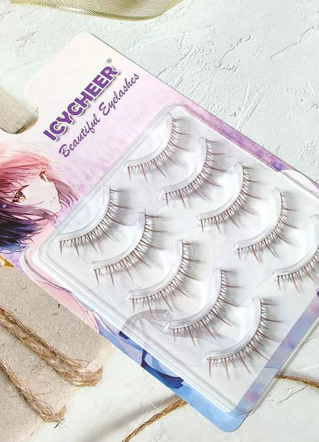 Brown Colors Makeup Fairy False Eyelashes Very Natural Eye Lashes Clear Band Dail Nude Make Up Reusable Handmade