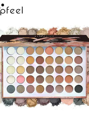 POPFEEL 40-Color Earth Tone Eyeshadow Palette - Matte, Shimmer, and Contour Makeup for Vibrant and Long-Lasting Eye Look.