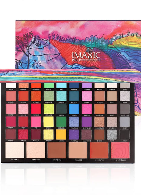 IMAGIC 56 Color Terraced Eyeshadow Pearlescent Matte Polarized European  American Eyeshadow Palette Stage Makeup Artist - Riparo82