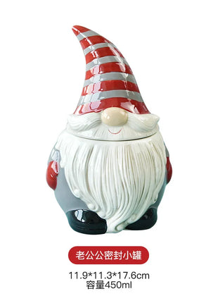 Set di posate in ceramica di babbo natale creativo nordico piatto per la cena in ceramica piatto per snack tazza per teiera per la casa barattolo sigillato regalo di natale - riparo82