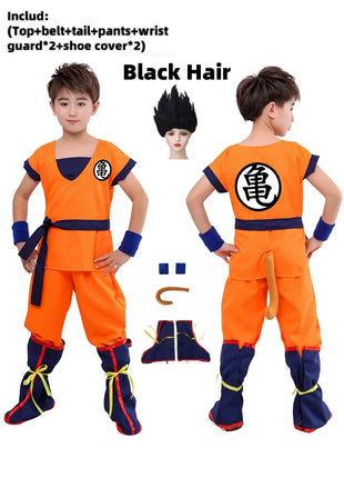 Ragazzi Ragazze Halloween Son Goku Costumi Cosplay Per I Bambini Vestito Tuta Da Uomo Krillin Vestiti Da Formazione Saiyan Abiti Parrucca Vestire