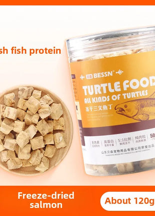 BESSN Aquatic Turtle Food - High Protein Freeze-Dried Shrimp&Meat Mix for Red-Eared Slider,Snapping Turtle&Terrapin - Riparo82