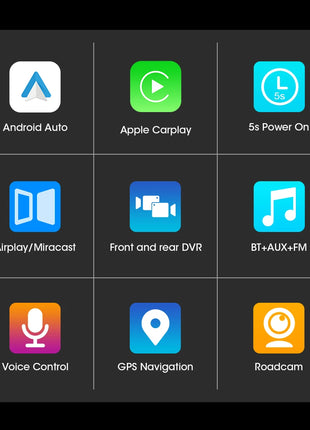 10/11.26 Inch 4K DVR Wireless CarPlay & Android Auto Dash Cam Bluetooth Audio GPS Navigation Dashboard Dual Lens Video Recorder - Riparo82