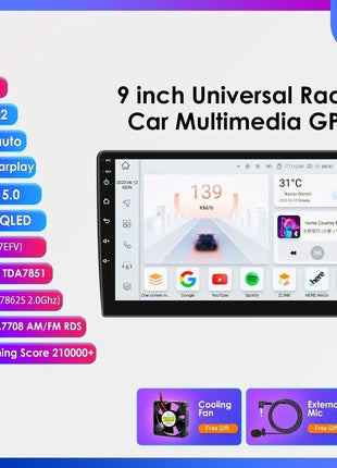 7"/9"/10" 2 Din Android12 Universal Car Multimedia Player For Hyundai Honda Nissan Toyota Kia Autoradio Unit WIFI GPS Car Audio